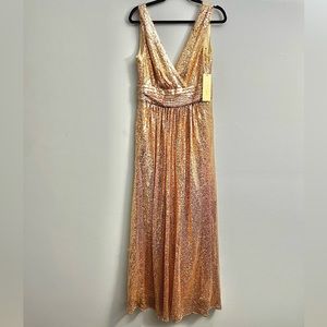 Kate Kasin Women Sequin Bridesmaid Dress Sleeveless Maxi Evening Prom Dresses